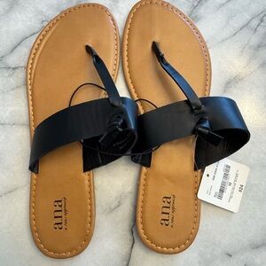 Black a.n.a  A New Approach Thong Sandals Size 10 NWT